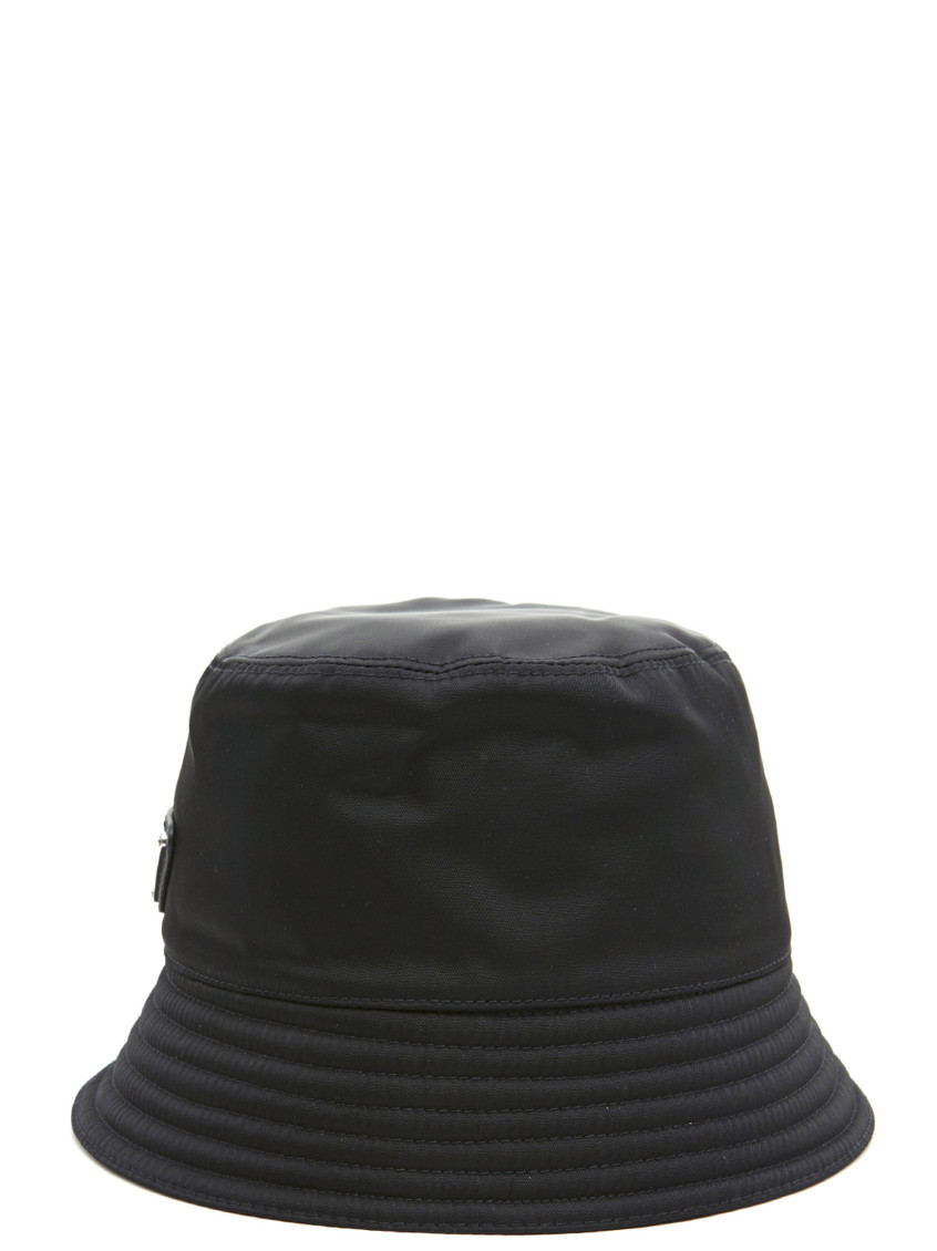 Shop Prada Black Logo Bucket Hat