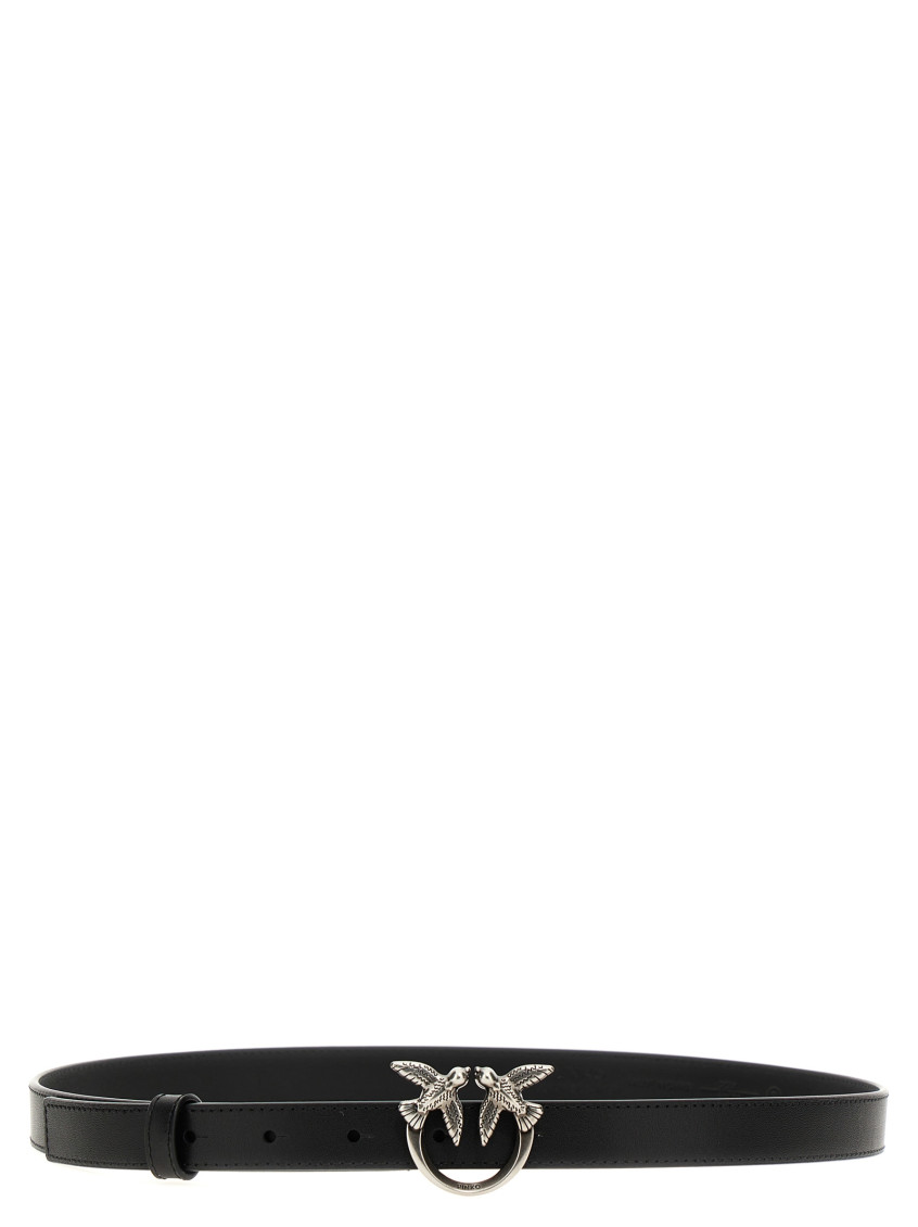 Pinko Black Love Berry Belt In Black
