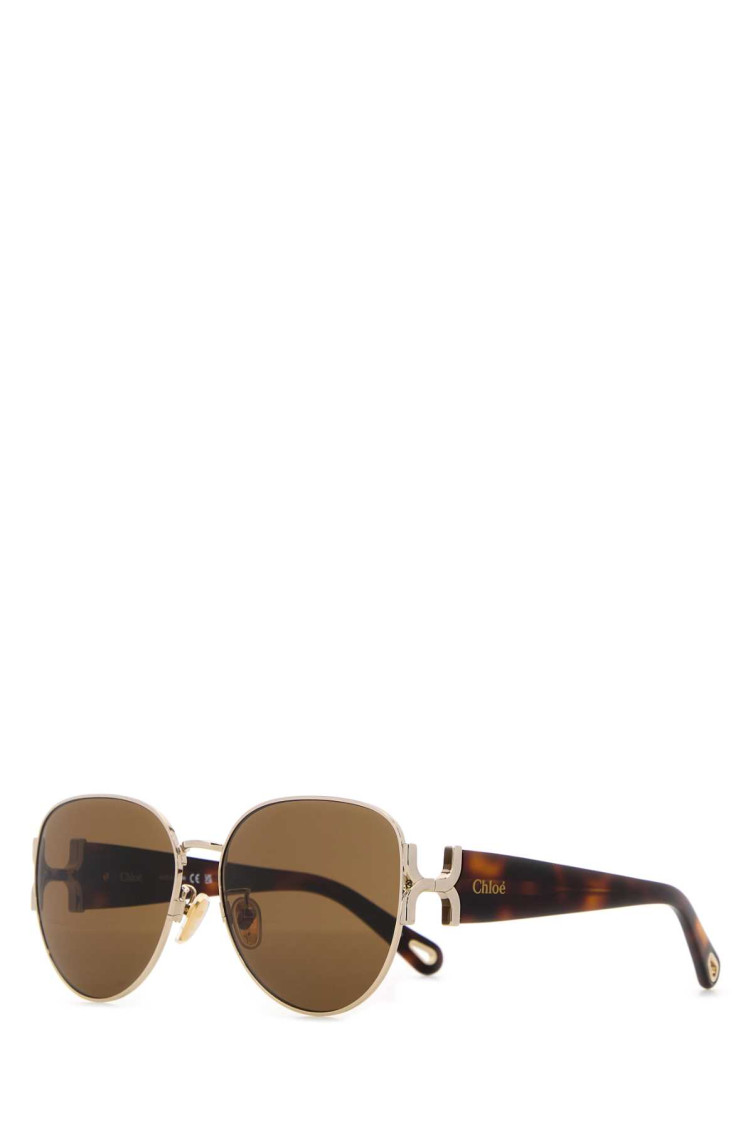 Chloé Multicolor Metal And Acetate Sunglasses In Gold