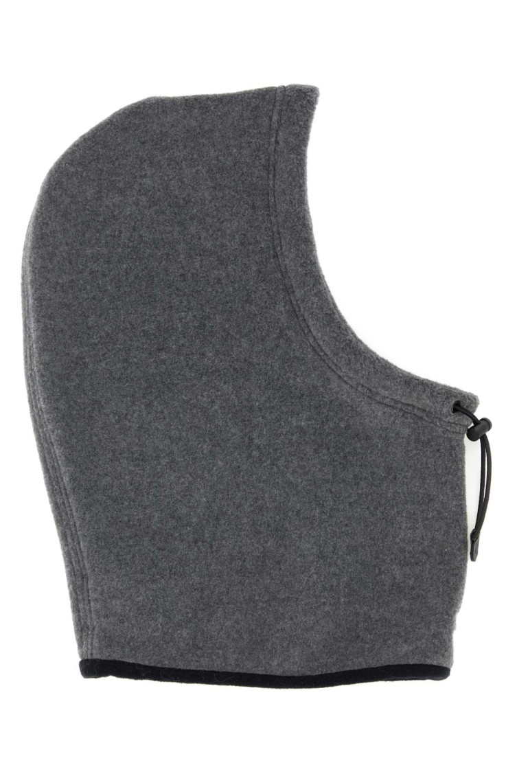 Miu Miu Polyester Fleece Balaclava Headwear In Gray