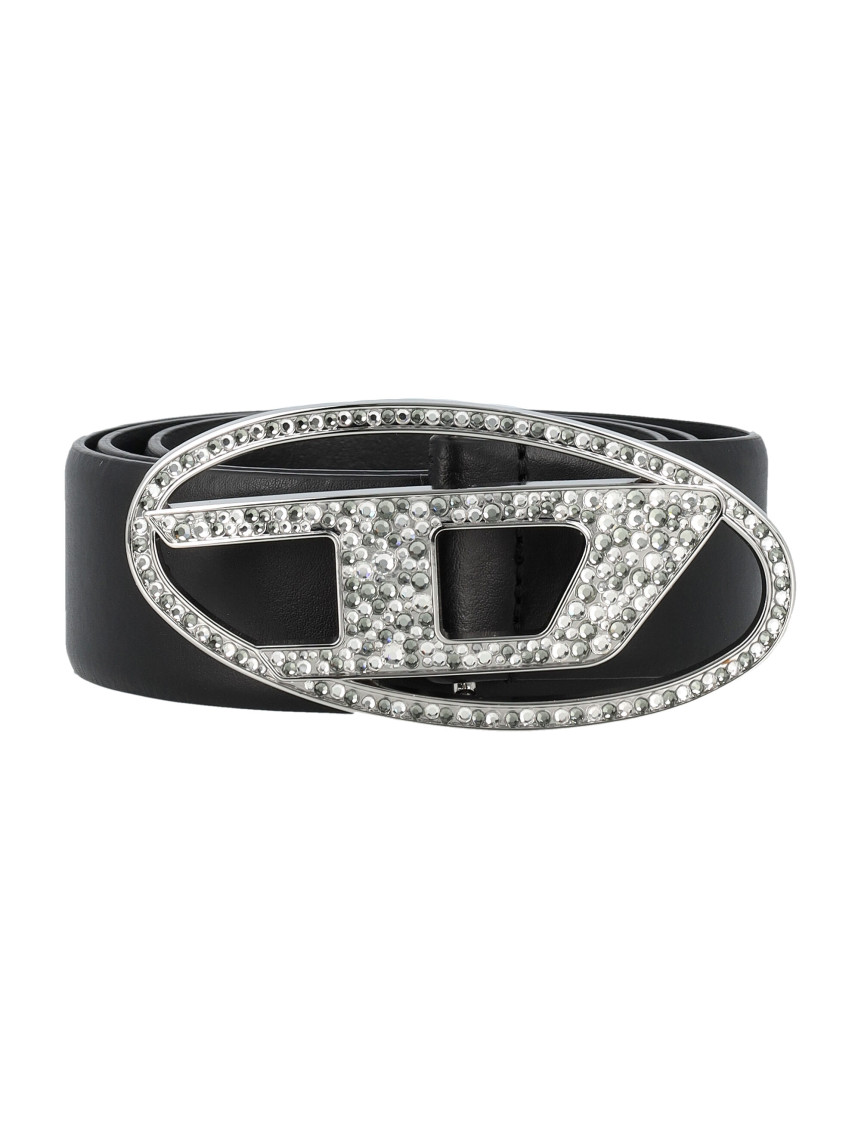 Diesel Black B-1dr Strass Belt In Black