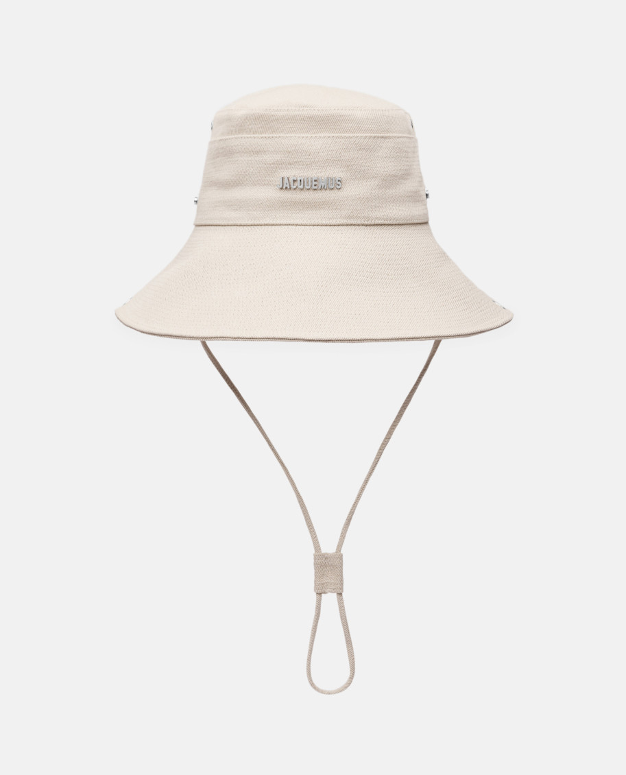 Jacquemus White Bucket Hat In White