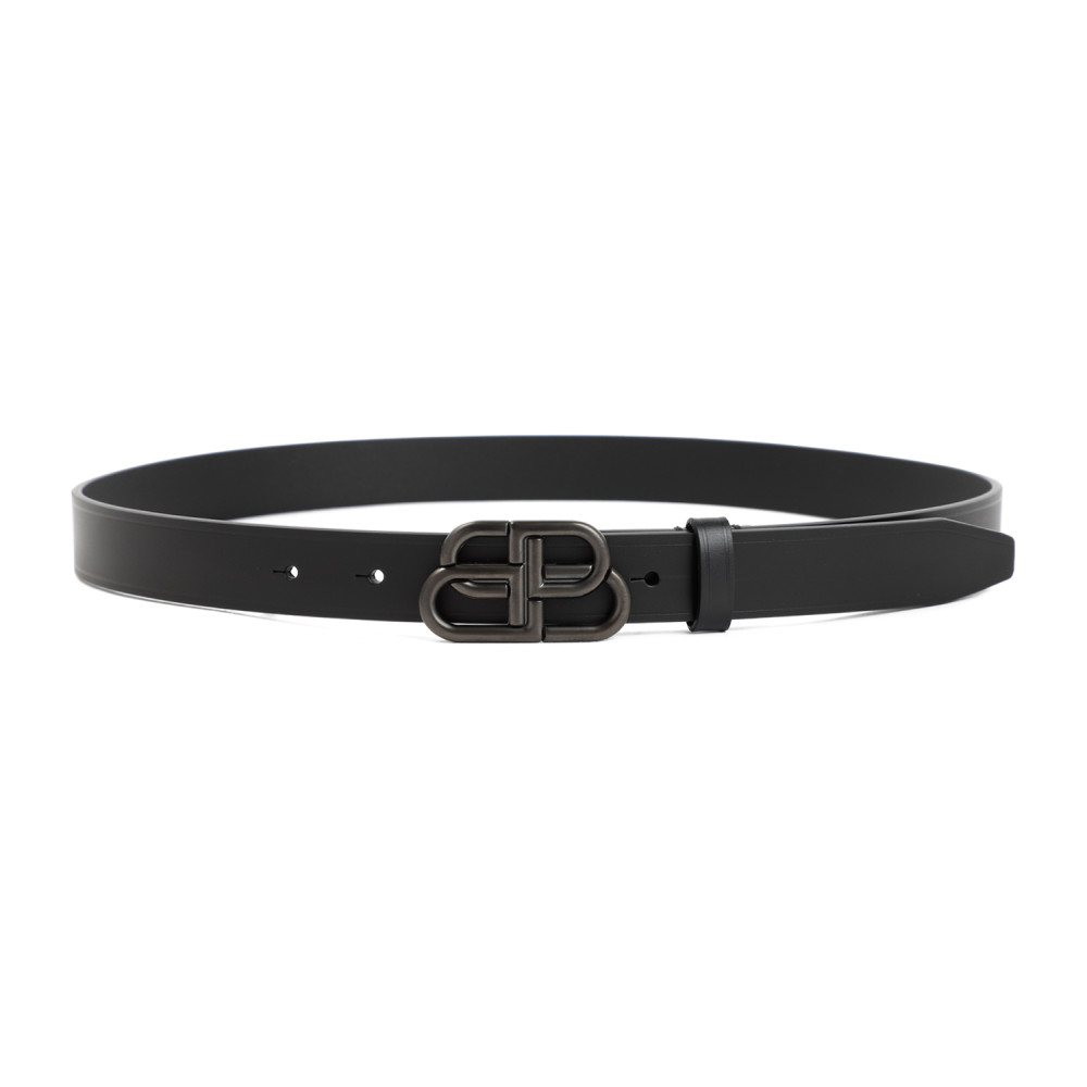Balenciaga Women's Leather Bb Belt In Black