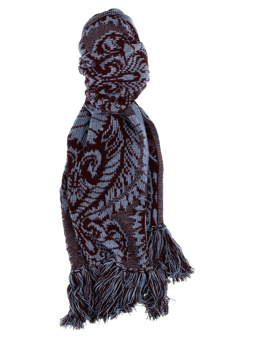 Etro Jacquard Scarf With Fringe Detailing And Soft Texture In Multicolor