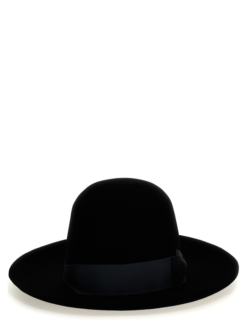 ハット Borsalino FW23 'Q.S. Folar Liscio' hat (212993 0521) Borsalino Black Q.S. Folar Liscio hat for Women Online USA
