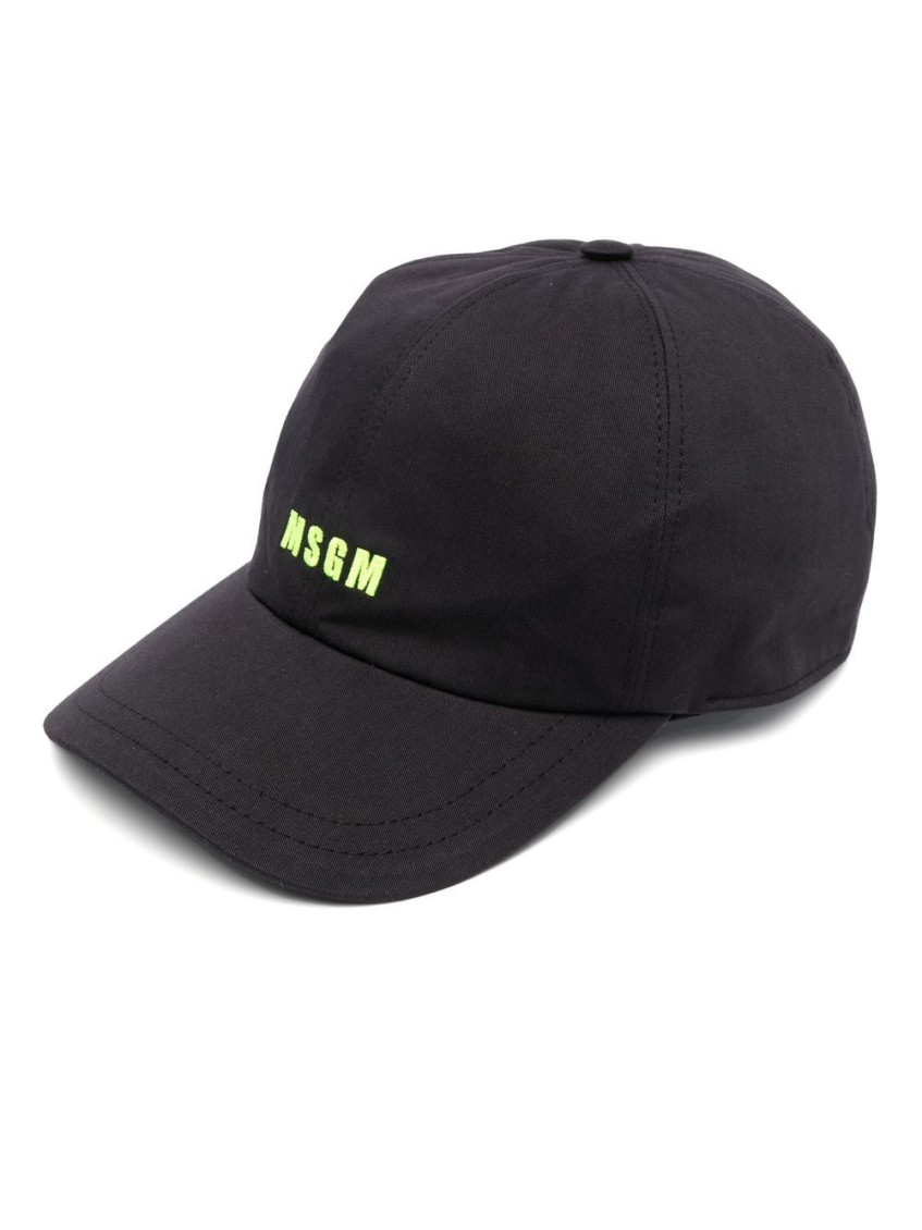 Msgm Logo Baseball Cap In Black