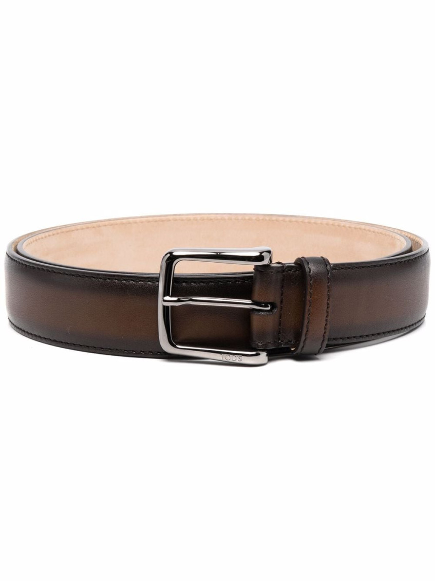 Tod's Adjustable Smooth Finish Belt In Dark Brown