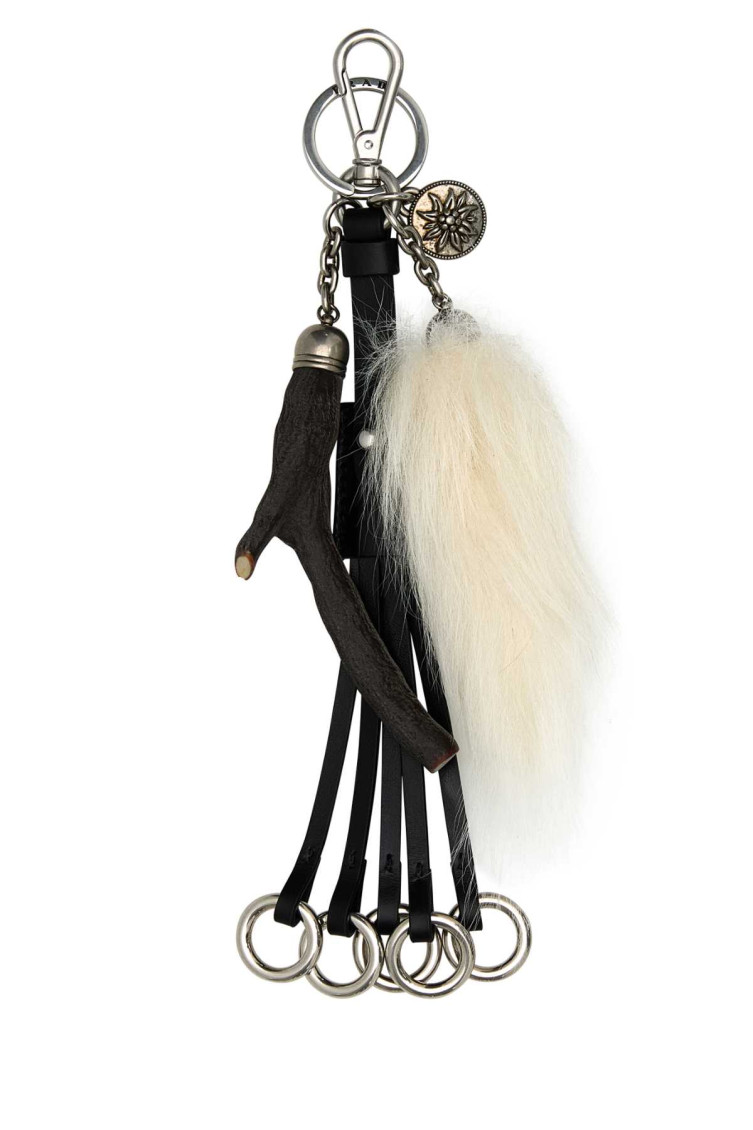 Prada Black Leather Key Ring