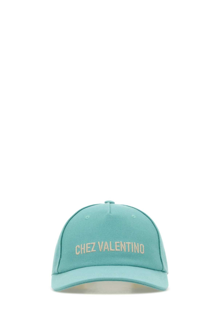 Valentino Light Blue Cotton Baseball Cap In Light Blue