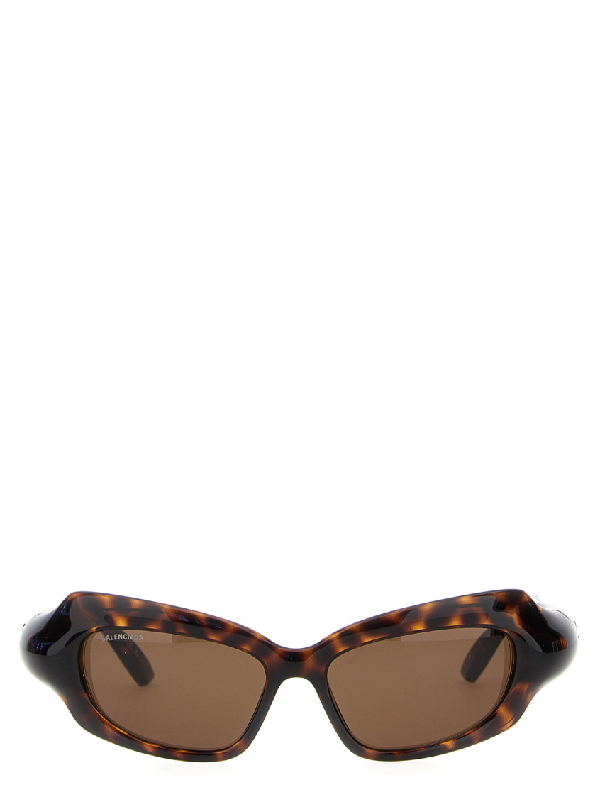Balenciaga Eyewear Palazzo Rectangle Sunglasses In Brown