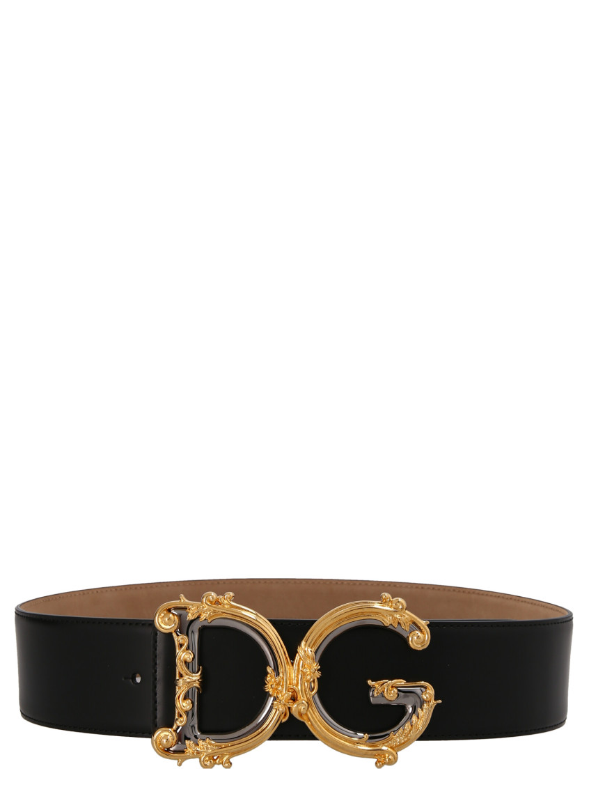 Dolce & Gabbana Black Black Black Black Black Black Black Black Black Black Black Black Dg Barocco Belt In Black