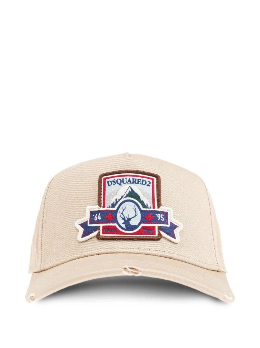 Dsquared2 Beige Embroidered Baseball Hat In Sand