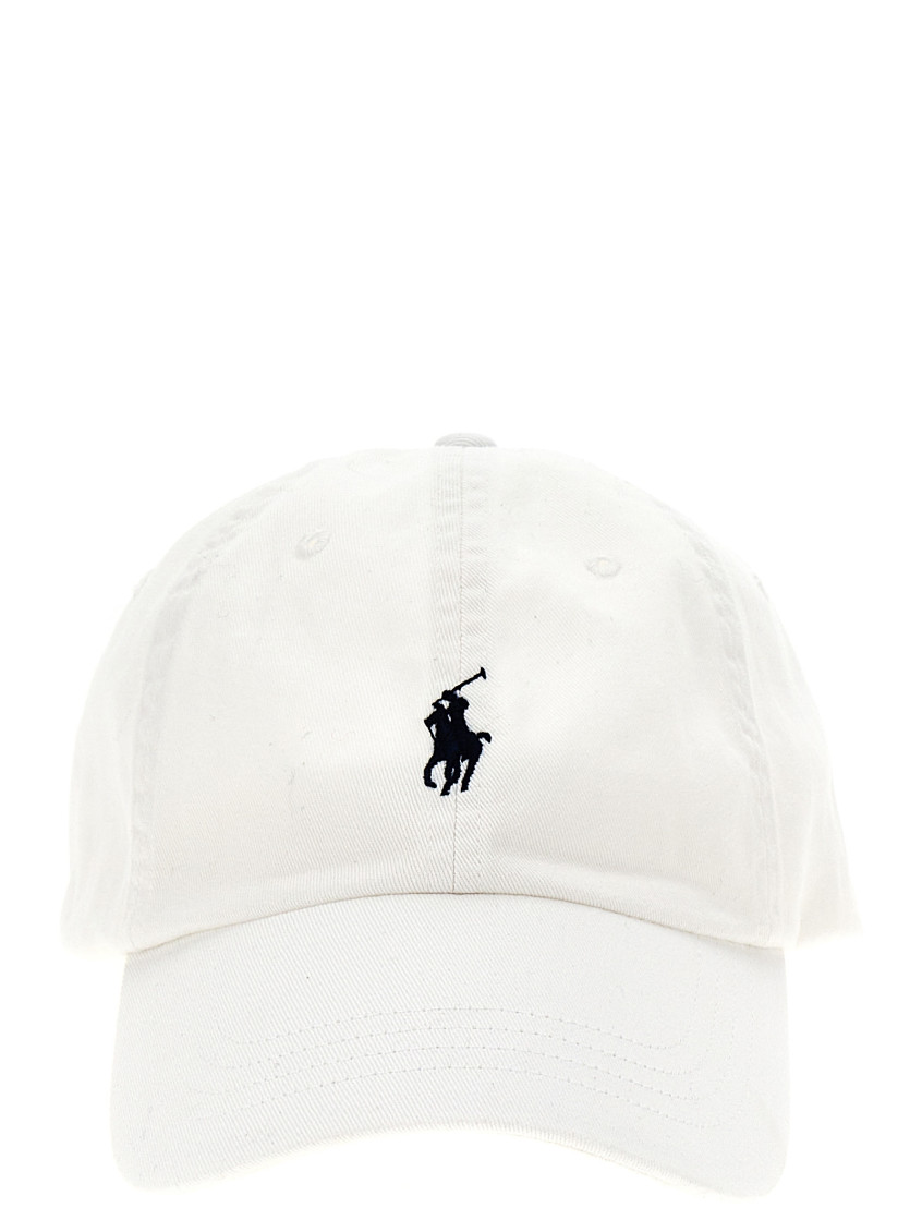 Polo Ralph Lauren White Logo Embroidery Baseball Cap In White