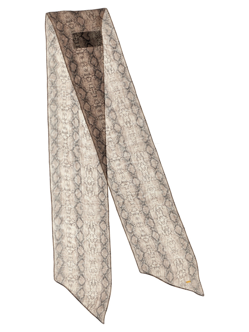 Saint Laurent Silk Scarf Scarves And Foulards Multicolor In Neutral