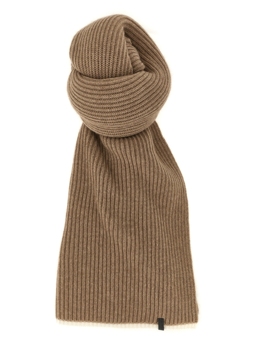 Brunello Cucinelli Beige Logo Scarf