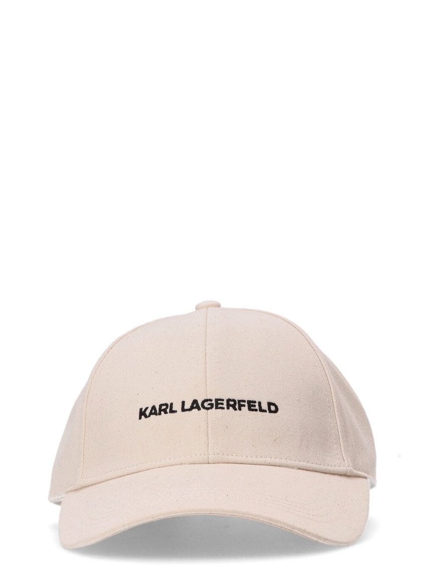 Karl Lagerfeld Beige Logo Baseball Hat In Neutral