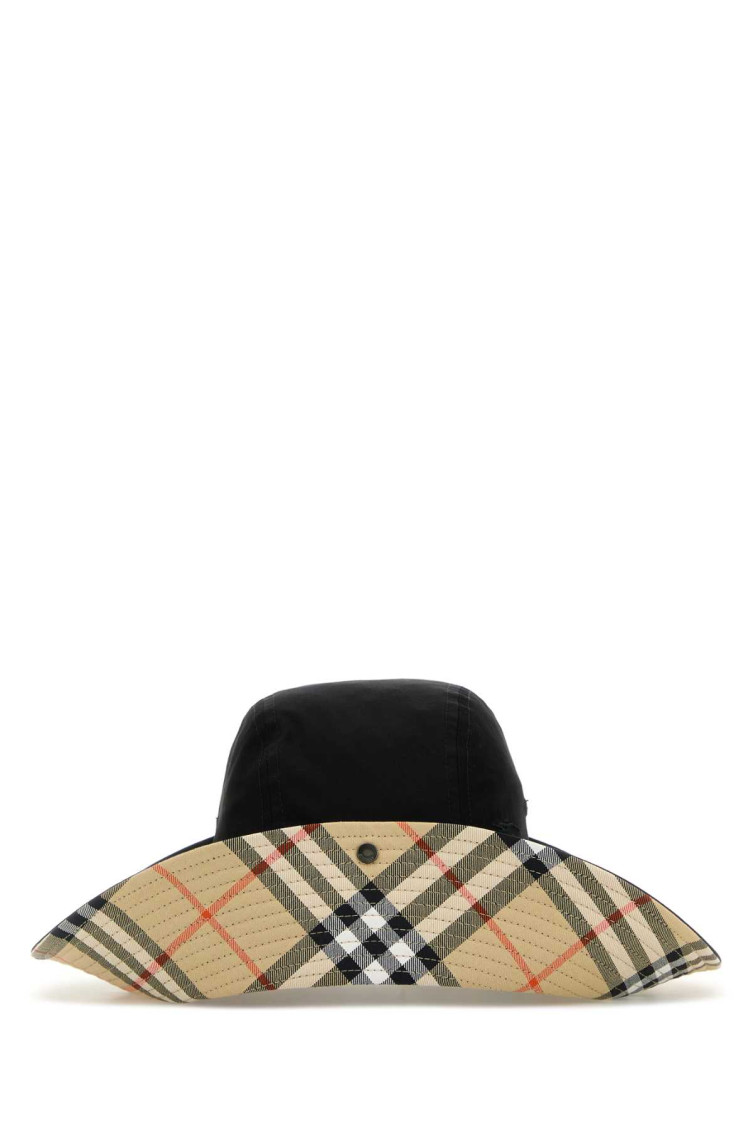 Burberry Black Cotton Bucket Hat In Black