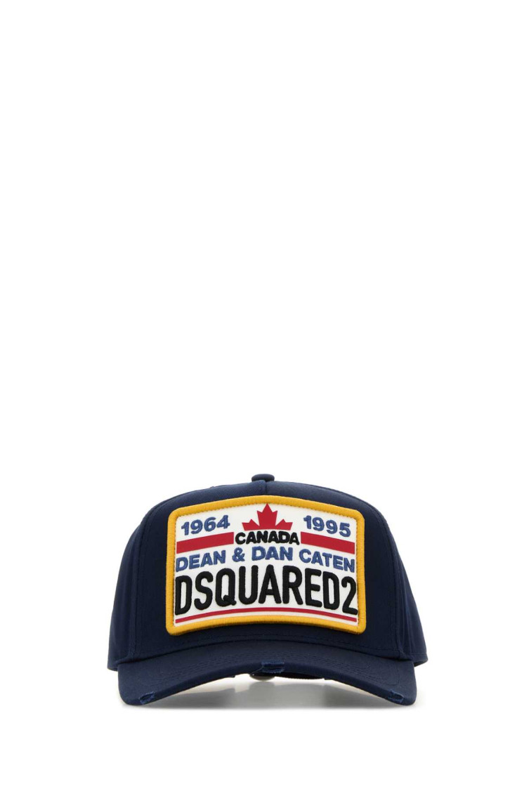 Dsquared2 Dsquared Navy Blue Cotton Baseball Cap In Blue