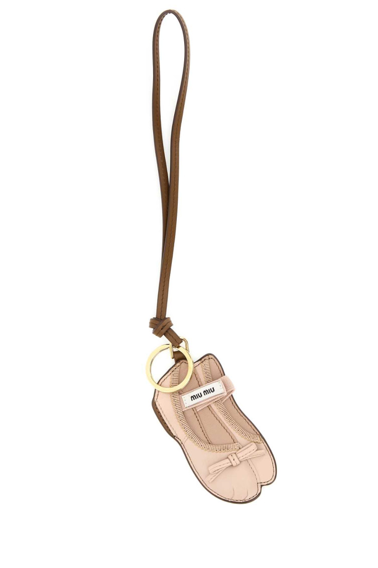 Miu Miu Miumiu Women Miu Ballet Leather Keychain Trick