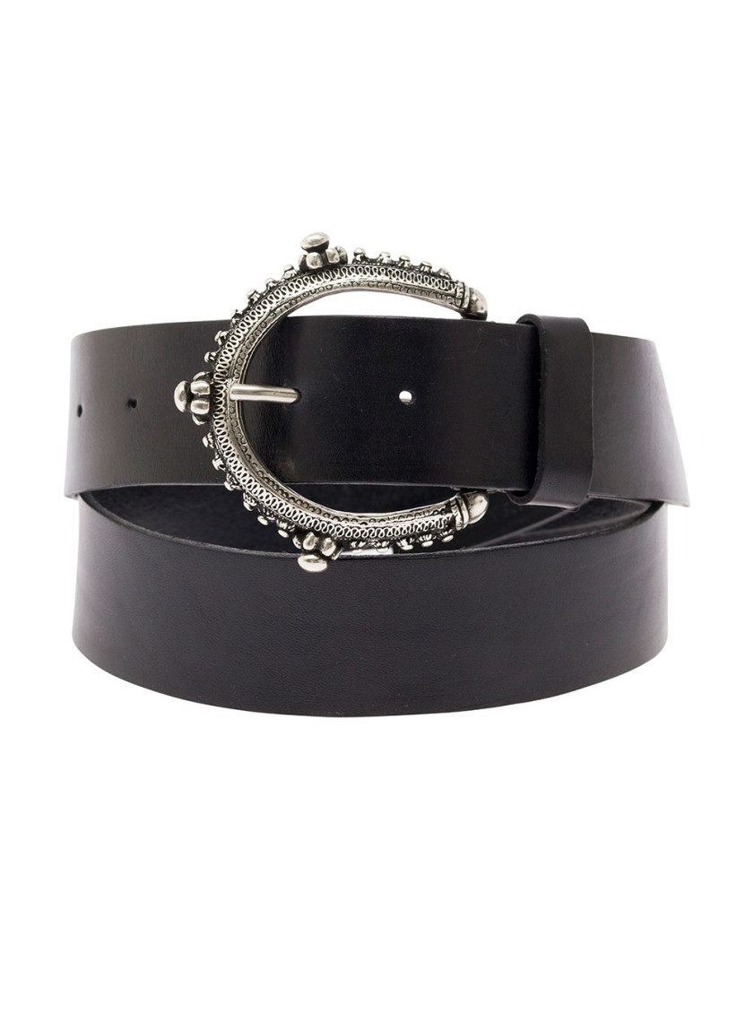 P.a.r.o.s.h Black Belt With Circle Buckle In Black