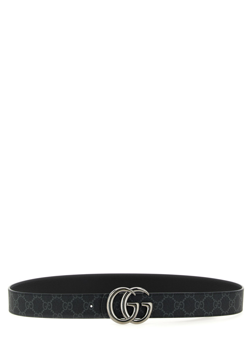 Gucci Gg Marmont Reversible Belt In Black