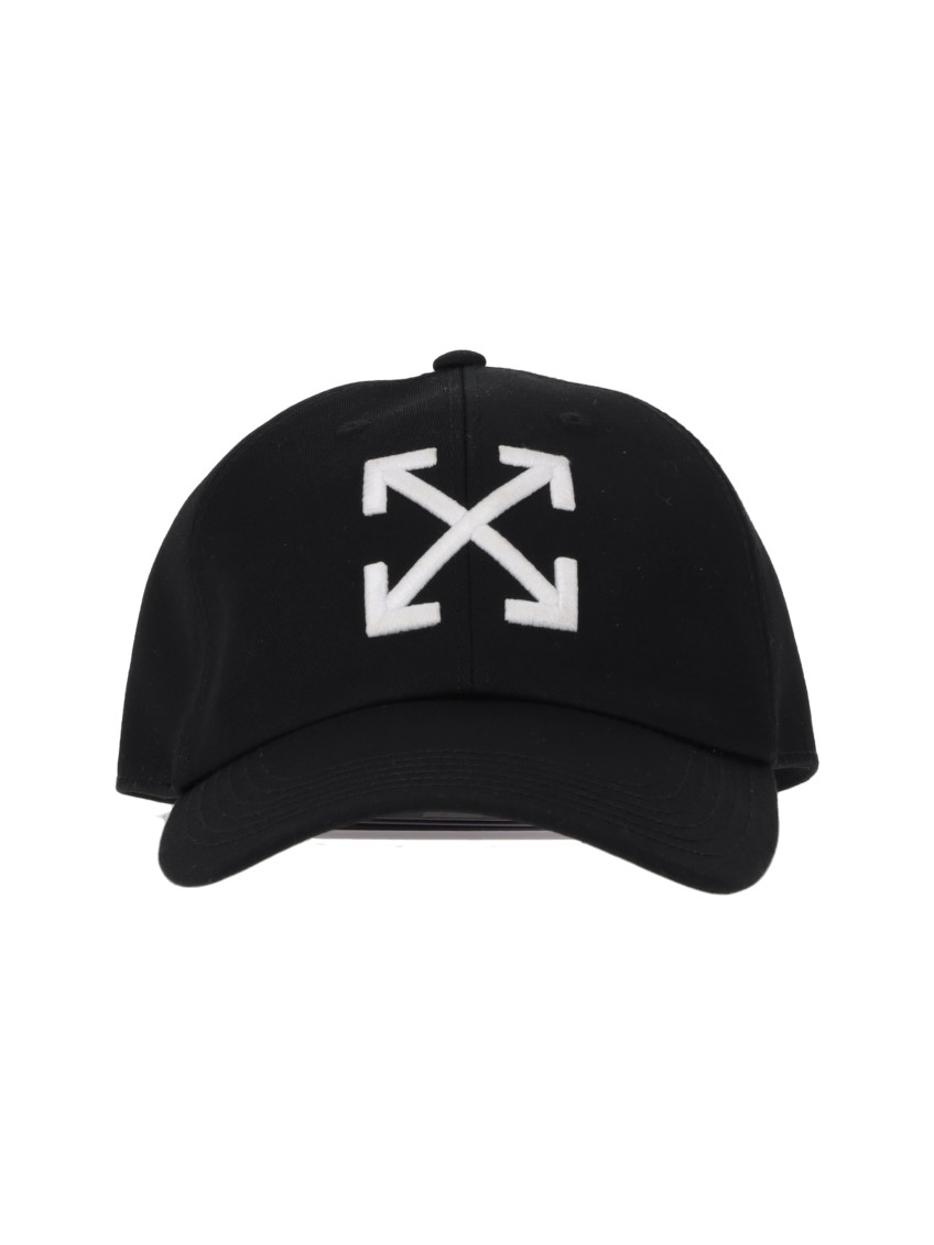 Off-white Black Logo Baseball Hat In Black