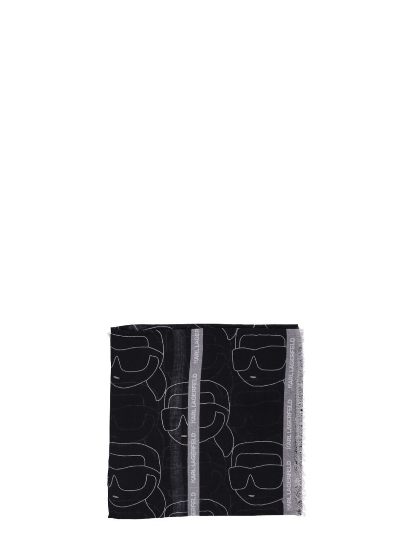 Karl Lagerfeld Black Logo Scarf