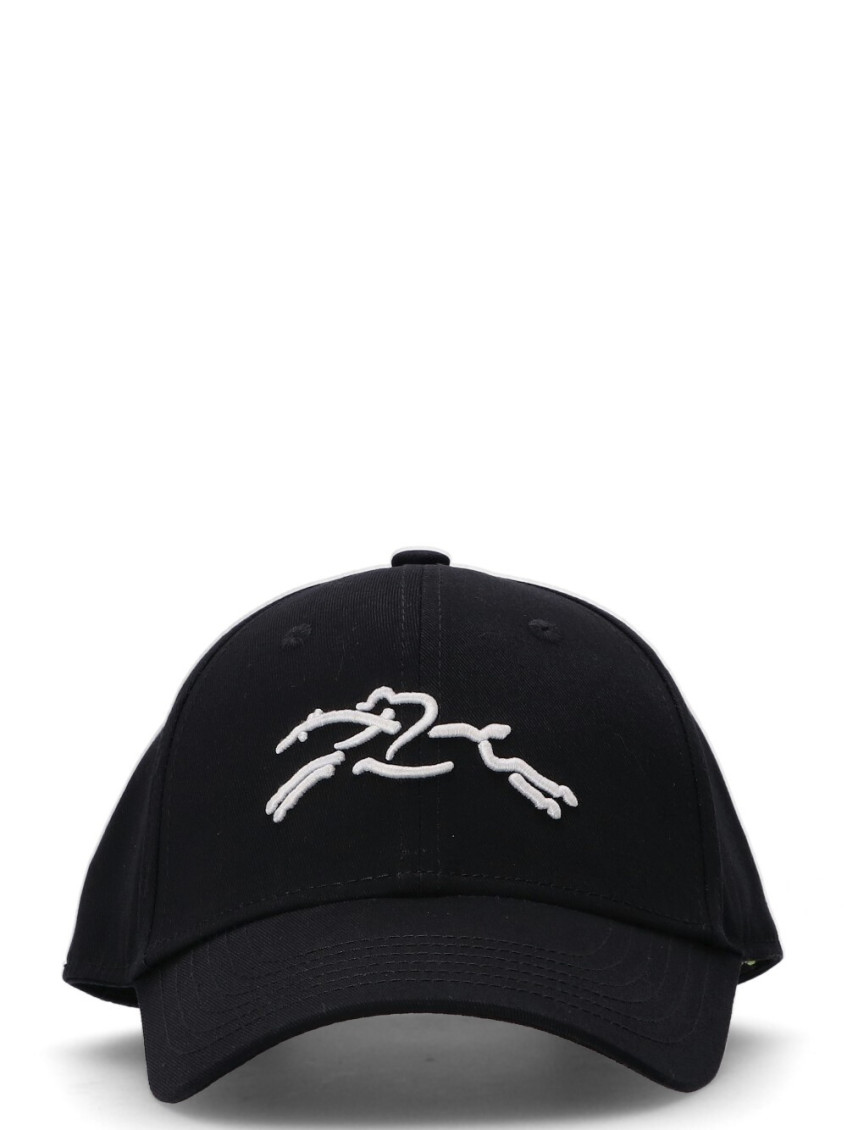 Longchamp Black Signature Logo Baseball Hat