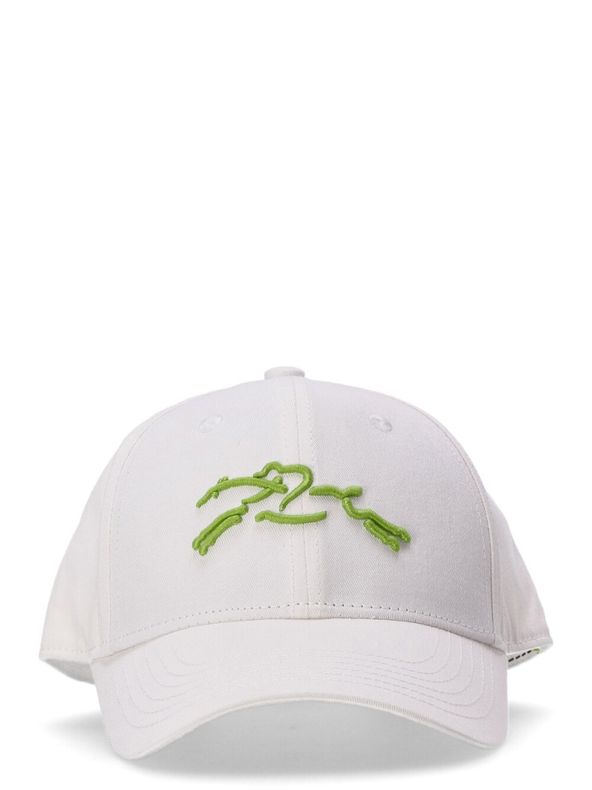Longchamp White Signature Logo Baseball Hat