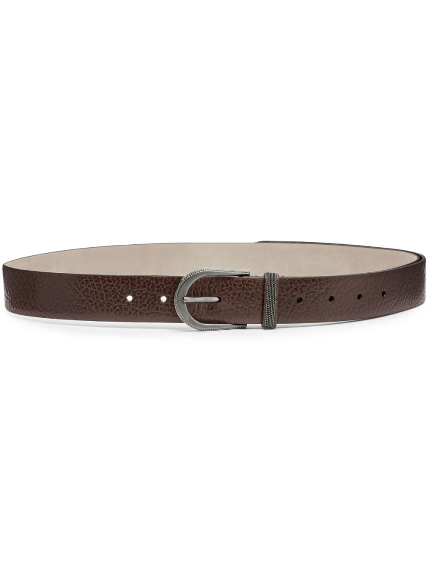 Brunello Cucinelli Brown Leather Belt In Brown