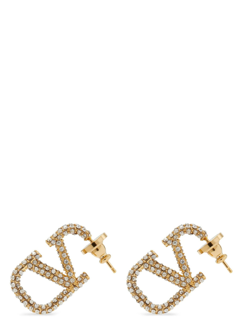 VALENTINO GARAVANI ロゴピアス Valentino Garavani Golden Logo Signature Stud Earrings for Women