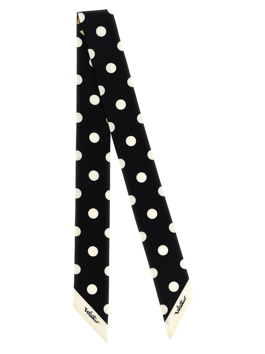 Valentino Black White Bandeau Polka Dot Bandana Scarf