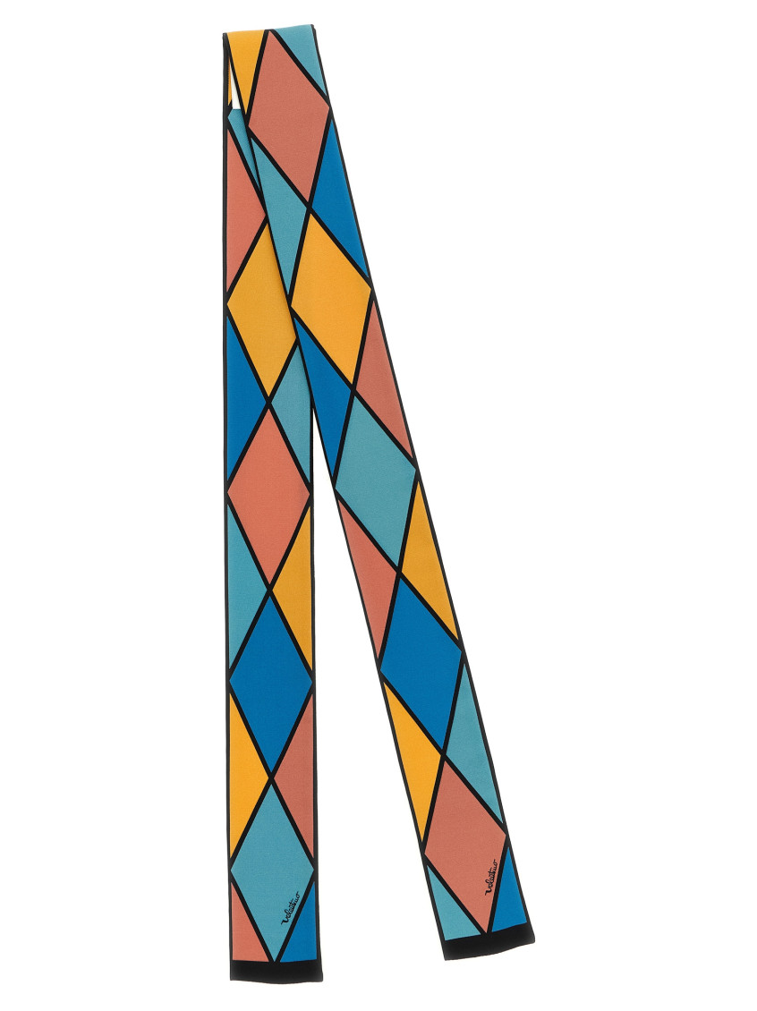 Valentino Geometric Pattern Lightweight Rectangular Scarf In Multi
