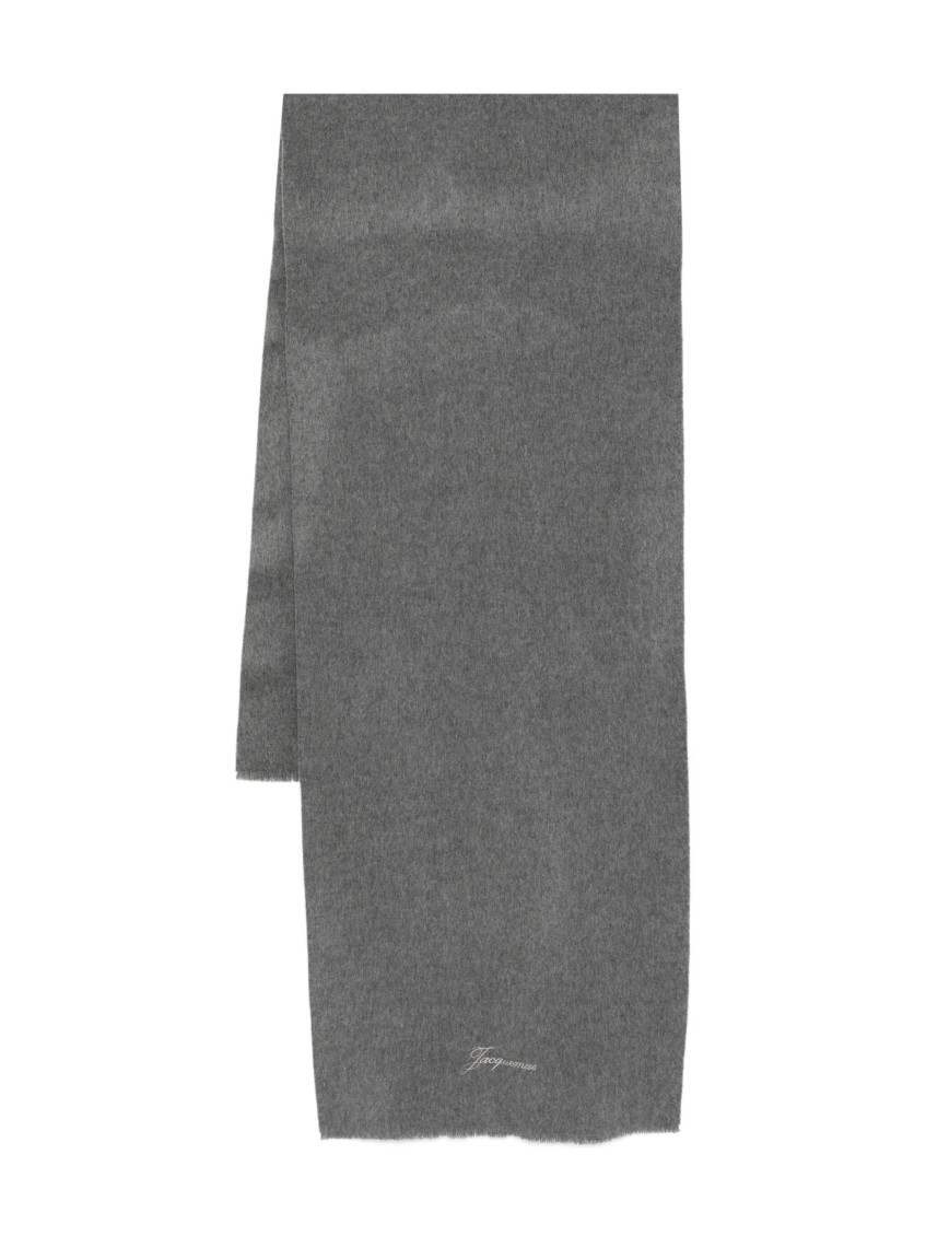 Jacquemus Grey Solid Scarf In Gray