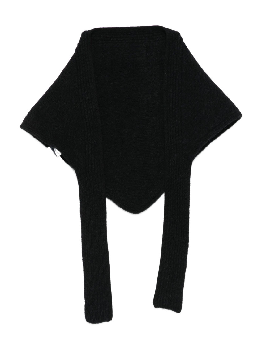 Jacquemus Alpaca Blend Long Ribbed Scarf In Black
