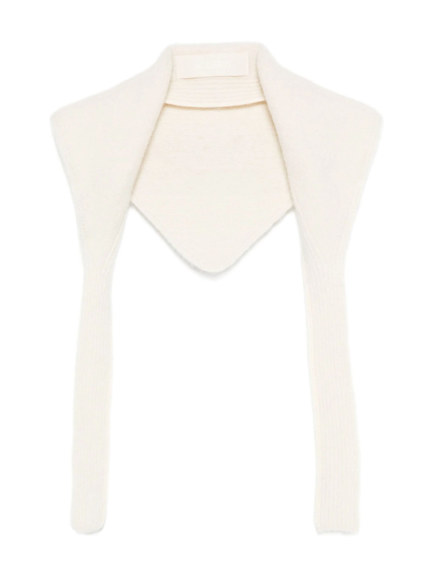 Jacquemus White Le Chale Gros Grain Scarf for Women Online USA at