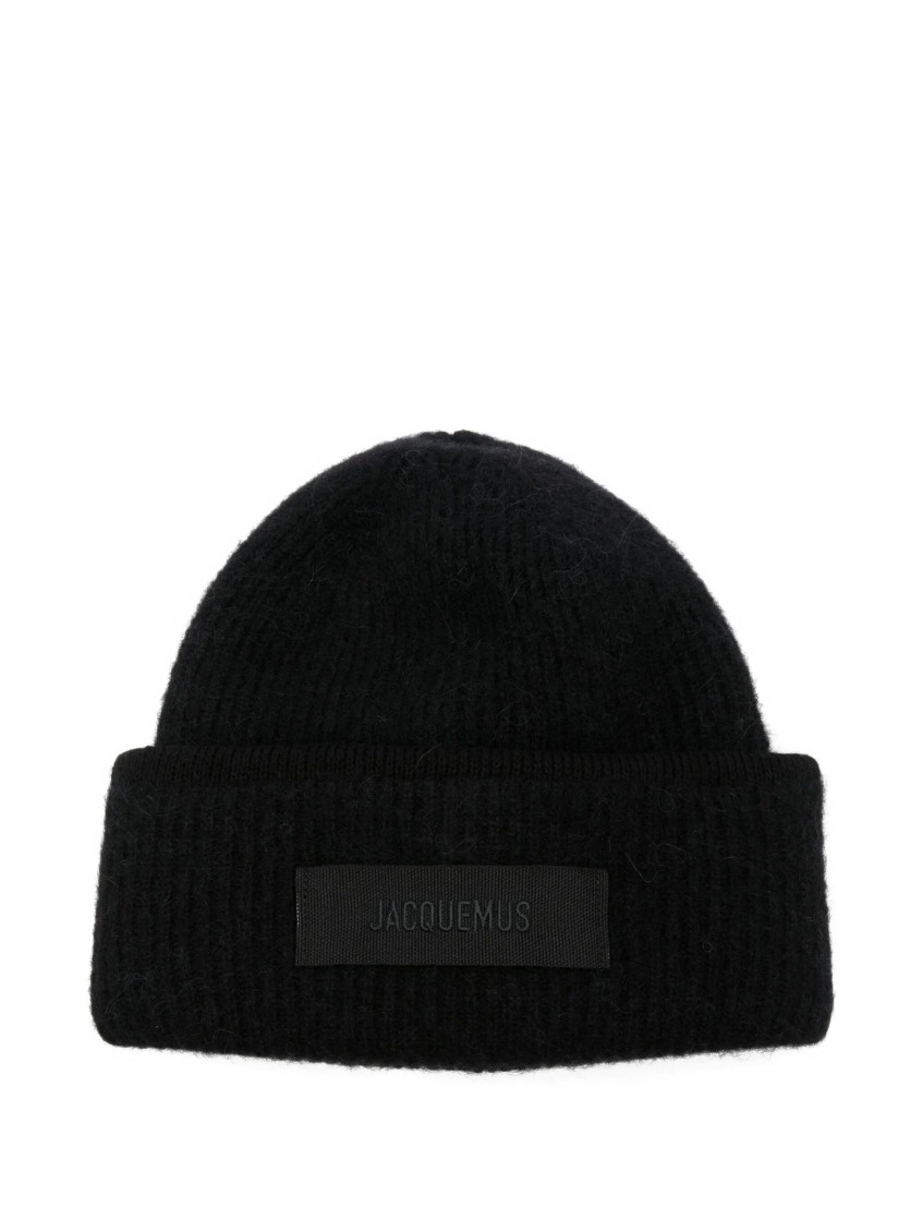 Jacquemus Gros Grain Wool Hat In Black