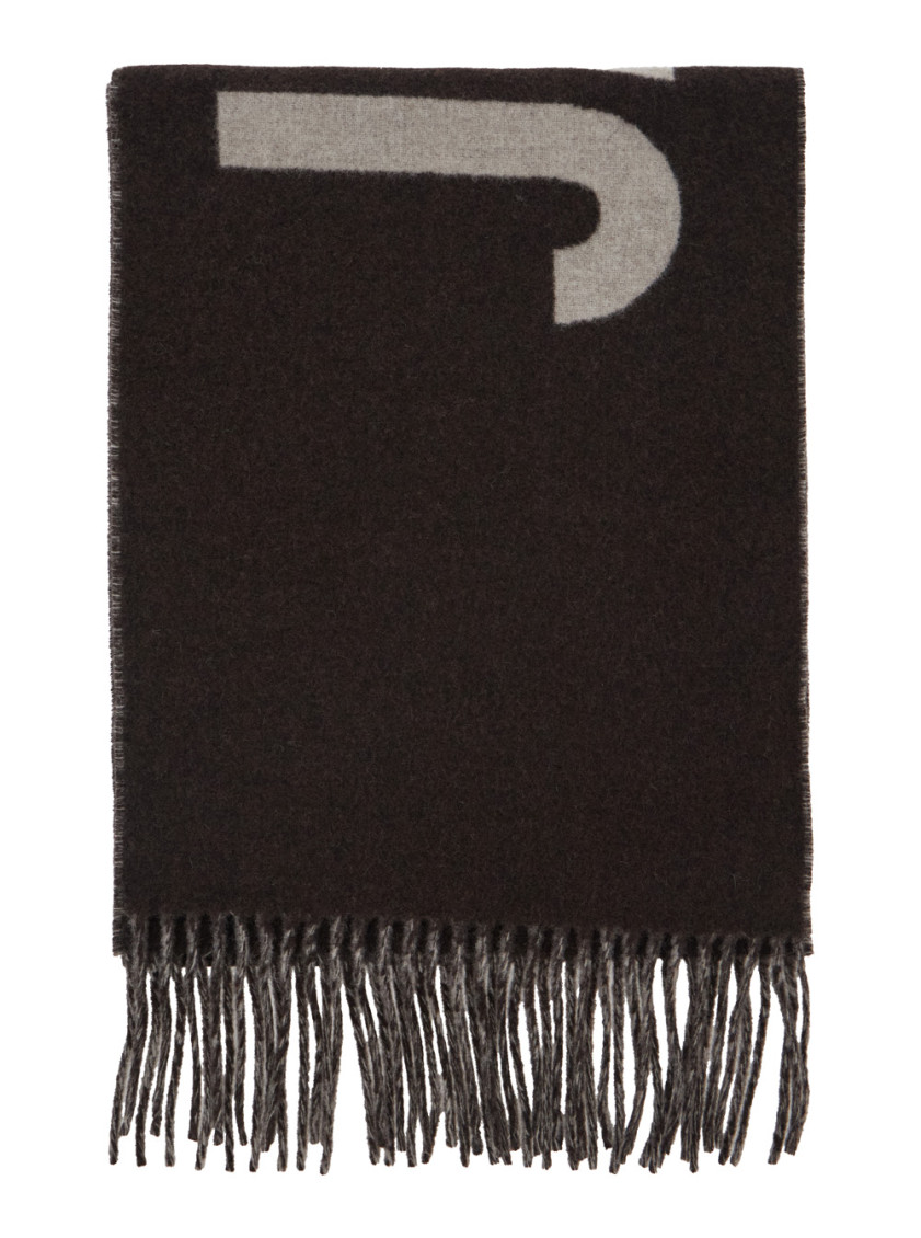 Jacquemus Brown Signature Scarf In Black