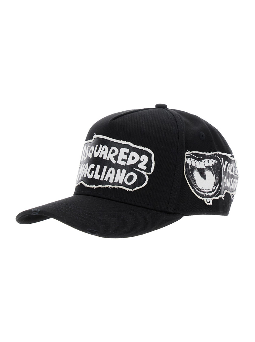 Dsquared2 X Magliano Logo Baseball Cap In Black