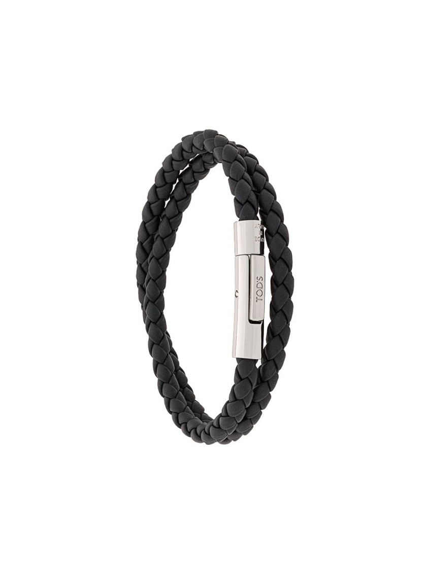 Tod's Black Double Wrap Bracelet In Black