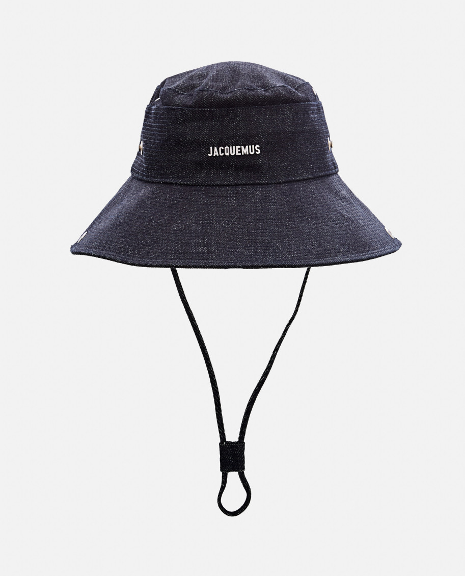 Jacquemus Dark Blue Logo Bucket Hat In Dark Blue