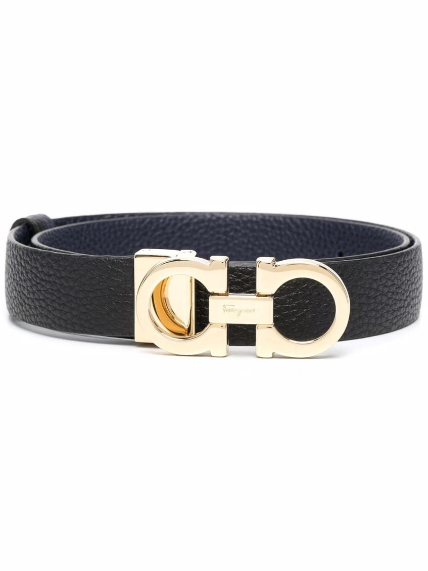 Ferragamo Leather Reversible Belt In Purple