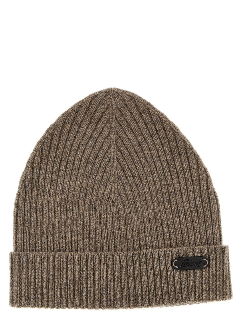 Brioni English Ribbed Beanie Hats Beige In Beige