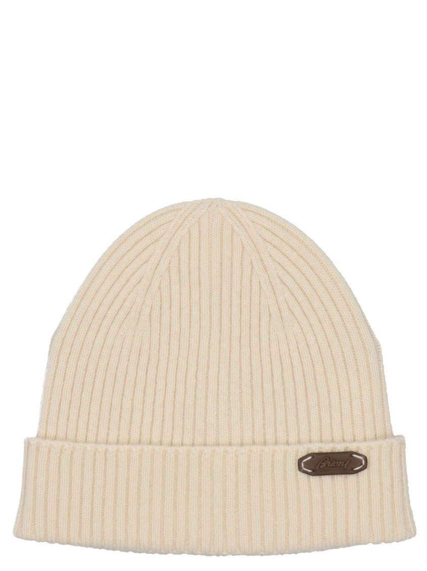 Brioni Fisherman's Rib Beanie Hats White In White