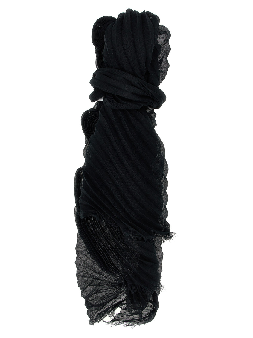 Issey Miyake Ramie Pleats Scarves And Foulards Black