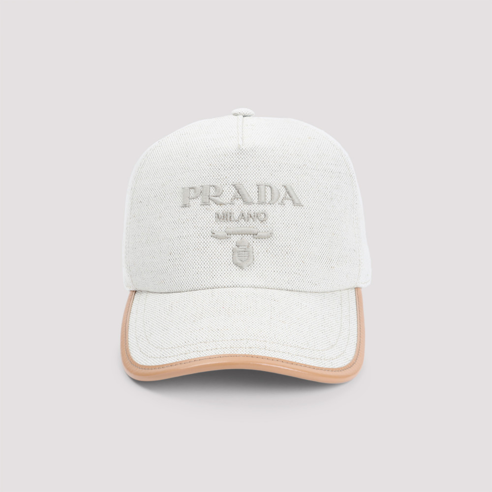 Prada Baseball Hat With Adjustable Strap And Contrast Trim