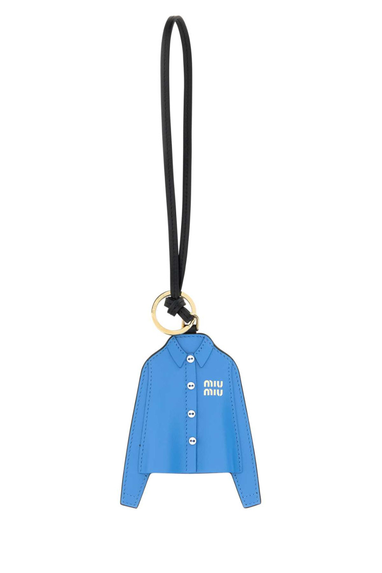 Miu Miu Cerulean Blue Leather Keyring