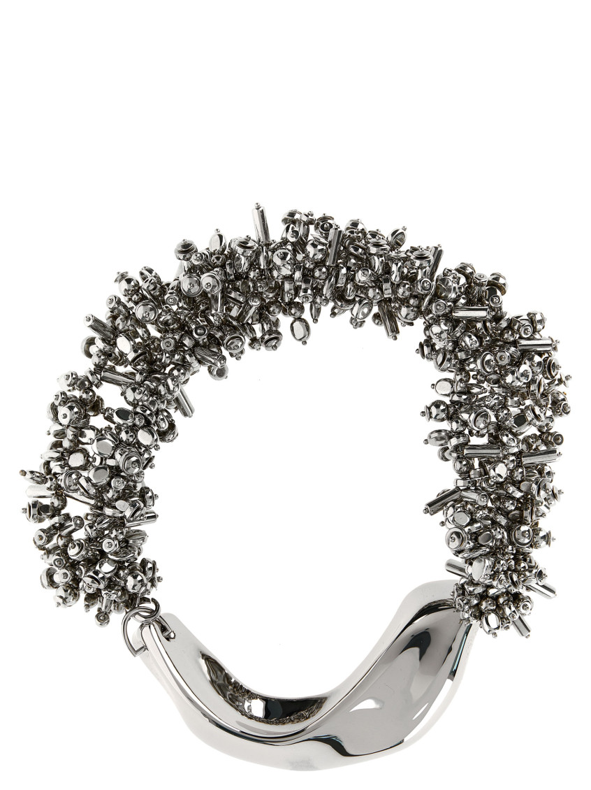 Dries Van Noten Chunky Metallic Necklace With Textured Finish