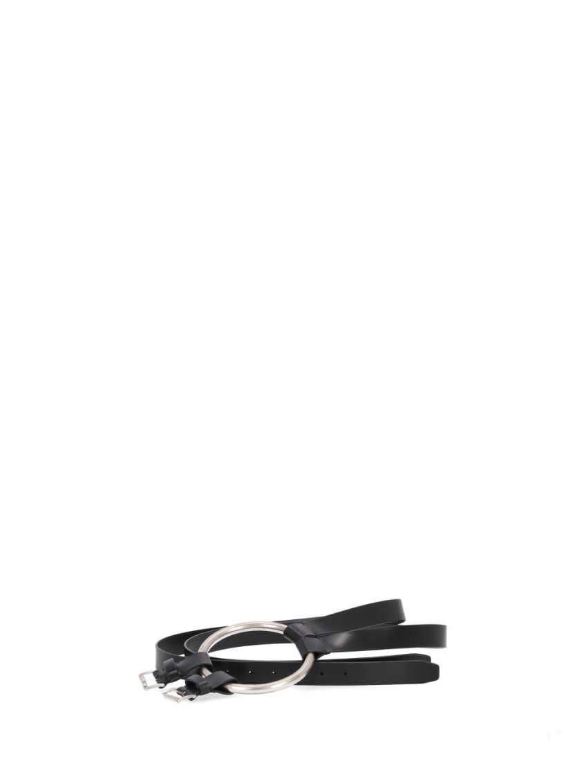 Ann Demeulemeester Bobby Double Belt With Big Metal Ring