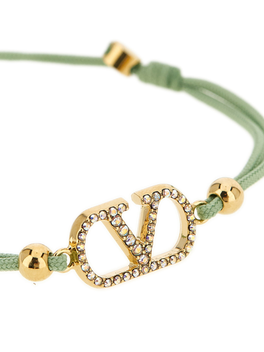 Valentino Garavani Green Signature Logo Bracelet for Women Online